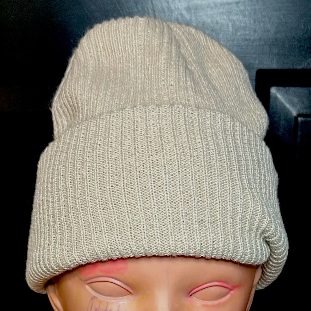 Beanie Hat Cap Plain Knit Ski Skully Cuff Winter Warm Slouchy Men Women Beige